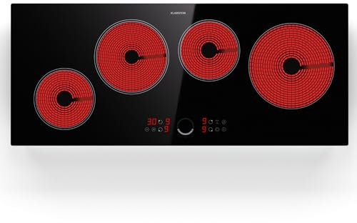 Klarstein Induktionskochfeld 4 Platten, 6500W Induktionskochfeld mit 4 Kochfelder, Schnelles Einbau-Induktionskochfeld, Herd mit Touch-Control & Überhitzungsschutz, Effizientes Einbaukochfeld 90cm