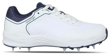 Slazenger Cricket Spike barn träningsskor, Vit marinblå, 35 EU