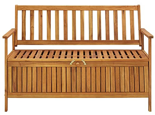 Kangmusi Gartenbank mit Stauraum 120 cm Massivholz Akazie, kangmusi310279