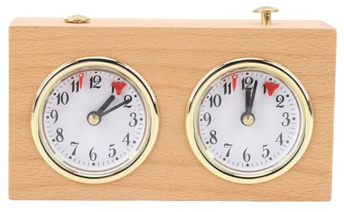 NOENNULL Retro-Analog-Schachuhr-Timer – Mechanische Schachuhr Zum Aufziehen mit Großen, Leicht Ablesbaren Zifferblättern, Keine Batterie Erforderlich