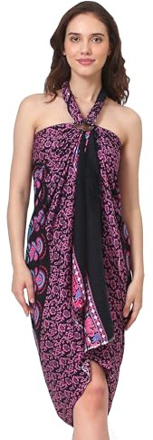 Sarong Pareo da Donna Asciugamano da Spiaggia in Viscosa con Frange Mandala Gonna Avvolgente Bikini Copricostume da Bagno Pavone Turchese Pink Rosa