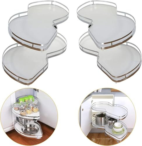 Corner Cabinet Kitchen Cabinet Pull-Out Retrofit, Pull-Out Shelving Unit Organizer Corner Flying Saucer Pull Basket, for 900-1000mm Cabinet,Open Right