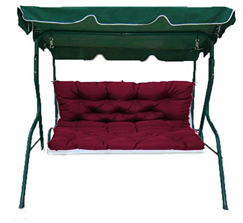 Outdoor Wasserdichte Baldachin Schaukelbank Pads mit Rückenlehne Dunkelrot 2/3-Sitzer Sitzkissen für Hängematte Veranda Garten Terrasse Möbel