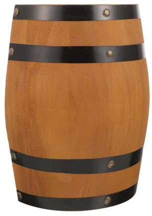 HOLIDYOYO Holzfass Halbfass Weinfass Dekor Ornament Holzweinfass Rundes Holzfass Whisky Halbfass Dekor Bar Landschaftsdekor Boden Weinfass