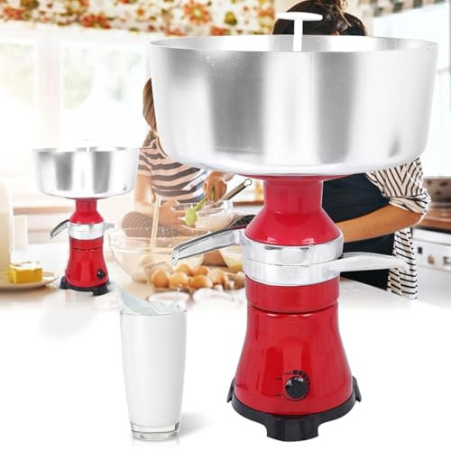 HLGKBY Separatore centrifugo per Crema di Latte, separatore di Crema Elettrico da 12 Litri, centrifuga per Burro da Cucina, scrematrice Professionale per Crema per Uso Domestico e Commerciale