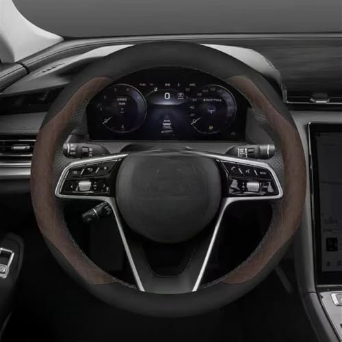Couvre Volant décoratif Housse de Volant en Peau de Chamois pour Voiture pour H5 HS5 H6 HS3 HS7 H9 EH7 pour E-QM5 E-HS9 HQ9 Accessoires d'intérieur Automatique Protection Volant Voiture