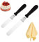 Hinapan Lot de 2 spatules coudées avec 1 chiffon de nettoyage, lames en acier inoxydable de 15 cm et 20 cm, spatule à gâteau pour gâteaux, pâtisseries et pâtisseries
