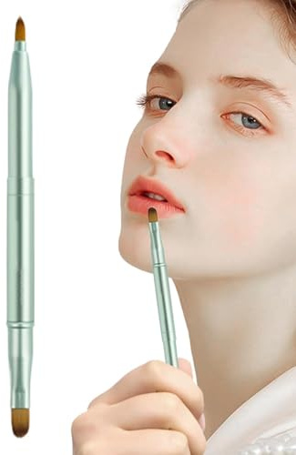 Sghtil Lippenpinsel/Lippenpinsel, doppelseitiger Lippenpinsel, einziehbarer Augenbrauen-Applikator – Korrekturbürste für Lippen