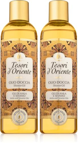 Tesori d'Oriente Duschöl Amla- & Sesamöl, 250 ml, aromatische Dusche mit Amla-Frucht und Sesamöl, Öl zur sanften Reinigung und Körperpflege, Wellness-Rituale für Körper & Sinne (Packung mit 2)