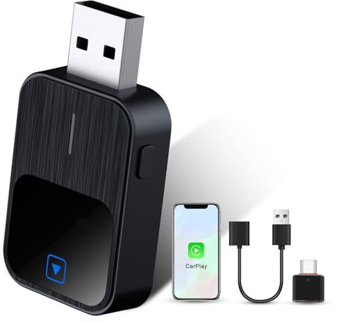 Adattatore Carplay Wireless & Android Auto Wireless, Converte Androi-d Auto/Carplay da cablato in Wire-less,Compatibile con iOS 10+ Android 11+, Plug & Play