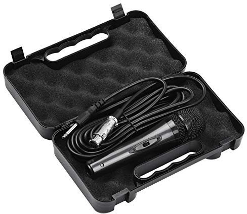 Rankomu Microphone dynamique filaire à main, micro cardioïde précis, multifonction détachable pour voix, instruments acoustiques, enregistrement en studio, podcasting, câble XLR de 5 m, noir