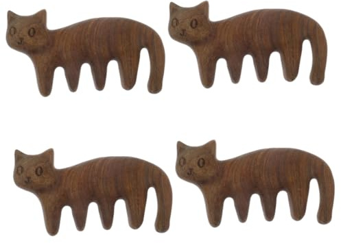 WRITWAA 4 Teiliger Massagekamm Für Katzen Haustier Chat Massagegerät Kopfpflege Katzenbürste Kätzchen Kopfhaut Massagekamm Haarmassagegerät Massagewerkzeug Kopfhaut Massagegerät