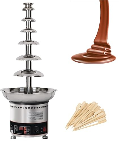 VzxCrue Fontaine à Fondue Au Chocolat, 4/5/6/7 éTages, Fontaine à Chocolat en Cascade, pour Les FêTes, Les Restaurants Et Les Buffets De Mariage 7Tiers