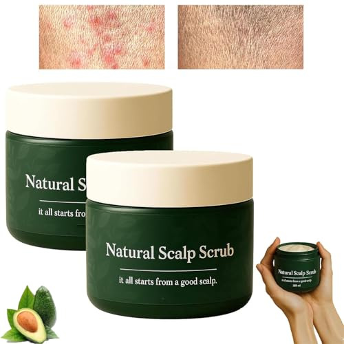Gommage naturel pour cuir chevelu, exfoliant nourrissant pour cuir chevelu, exfoliant en profondeur et nourrissant, hydratant et confortable, soulage les démangeaisons (2 pièces, 200 ml)