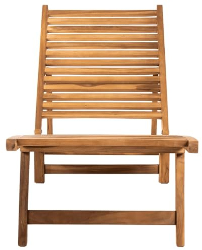 Sun Lounger Teak Wood, Adjustable Recliner with Foldable Design, Rustic Charm for Garden, Patio, Pool Deck, Durable and Weather Resistant, Waterproof Cover Recommended