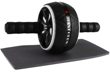 TOYANDONA Abdominal Roller Bauchtrainer mit Rutschfestem Griff und Kniepolster Langlebiges Fitnessgerät für Effektives Bauchmuskeltraining Zuhause Büro Platzsparend für Männer und Frauen