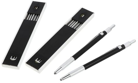 Kisangel 2 juegos Lápices Mecánicos para Carpintería Lápices de Resistentes la Humedad con Clip Metálico y Avance Automático para Dibujo y Marcado Profesional