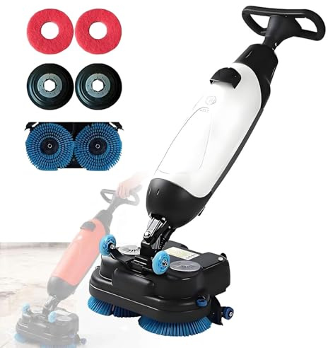 AiODiO Autolaveuse Professionnelle, Nettoyeur de sols électrique, Rotation à 360° sur Batterie, capacité de 13 000 pi², autonomie de 90 à 120 Min, idéale pour la Maison White