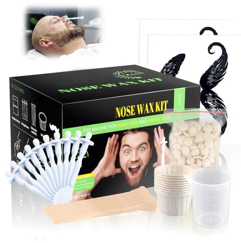Nose Wax Kit Nasenhaar Wachs, Nasen WachsSet, Nasenhaarentferner Wachs für Männer und Frauen, Schnell, Einfache, Schmerzfrei Nasen Wax Set