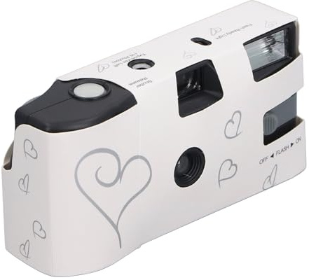 Hamwesh Fotocamera Usa e Getta, 16 Pellicole a Colori da 35 Mm Integrate Flash Incorporato Batteria da 900 MAh Fotocamera Leggera da 35 Mm, Vintage con per Eventi di Viaggio di Nozze di Compleanno