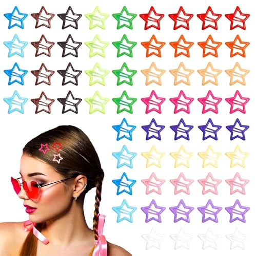60 pinzas de pelo de 3 cm de largo, bonitos accesorios para el cabello en forma de estrella, pinzas compactas antideslizantes para el pelo