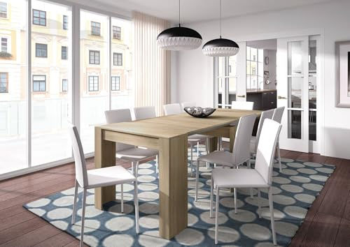 Bricozone Clarissa Plus Tavolo Consolle Allungabile Fino A 3 Metri Tavolo 14 Posti Salvaspazio Multiposizione Design Moderno Ed Elegante Consolle per Casa E Ufficio 78 x 51 x 90 cm Colore Rovere