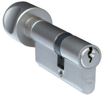 FELGNER Knauf-Zylinder Euro Plus Schließzylinder Profilzylinder Türschloss Sicherheitsschloss für Türen Haustür Wohnungstür - inkl. 3 Bart-Schlüssel | 35/30 mm Nickel Matt