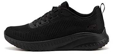 Skechers Bobs Squad Chaos Face Off, Scarpe da Ginnastica Donna, Nero Black Engineered Knit Trim, 36 EU