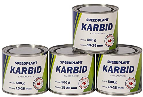 SPEEDPLANT Karbid 2 kg, Körnung 15-25mm, 4x500g Metalldosen