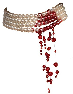 Ausdxreky Sangue gocciolante imitazione perle Halloween Party Choker Collana Vampire Party Costume