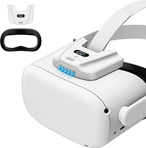 NVNV Ventilador de realidad virtual para Oculus Quest 2, ventilador de circulación de aire antivaho con interfaz facial, cubierta facial a prueba de sudor, accesorios de realidad virtual para Quest 2,