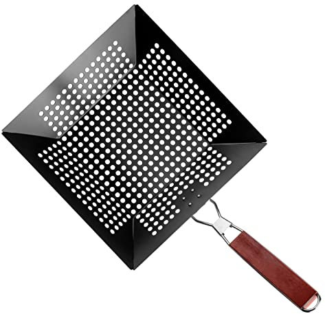 JOSBY 2er-Pack Grillkörbe, strapazierfähiger Edelstahl-Gemüsegrillkorb für den Außengrill, mit Klappgriff, Grillzubehör für alle Grills und Raucher, Grillgeschenke für Männer