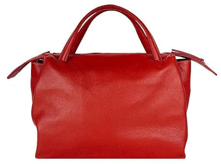 FrasiBags Handtasche für Damen aus echtem Leder, hergestellt in Italien, geräumige und elegante Damen-Tasche mit abnehmbarem Schultergurt, rot, 38x24x23
