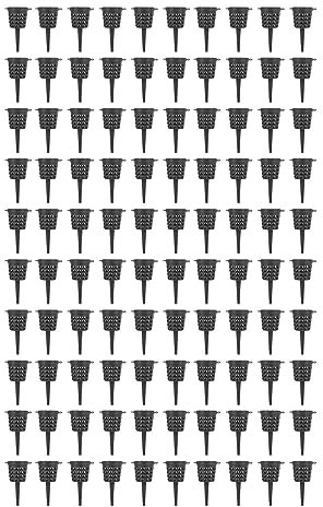 Horoper Bonsai Fertiliser Baskets With Spikes, Plastic Fertilizer Mesh Basket, 100 Covered Potted Fertilizer Baskets and Portable Fertilizer Mesh Baskets for Potted Succulent Orchids for Garden Plant