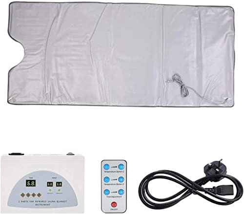 TsoLAY Couverture de sauna personnelle portable infrarouge, couverture chauffante Oxford, contrôleur de 2 zones, sauna professionnel, couverture de vapeur de massage, soulage la fatigue physique, pour