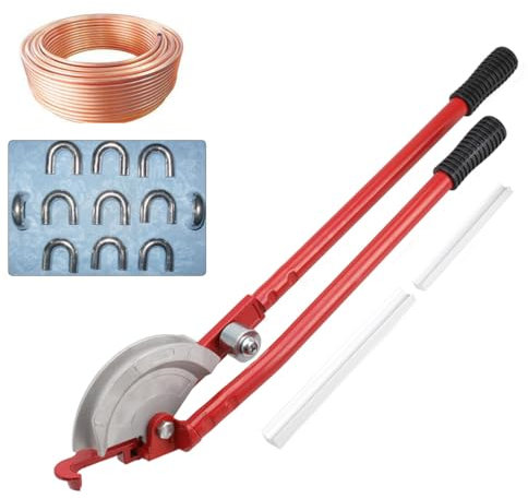 ECUTEE Dobladora de Tubos Manual 2 en 1, 0-180°, 15 mm/22 mm, Herramienta para Doblar Tubos de Cobre