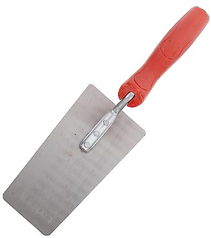 jojofuny Truelle De Maçonnerie En Acier Inoxydable Manche En Plastique Rouge Spatule De Construction Haute Résistance Finition Travaux De Maçonnerie