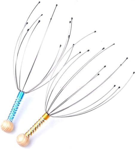 2Pcs Head Massager Scalp Massagers Scratcher for Deep Relaxation Hair Stimulation and Stress Relief Octopus Bowl Head Tickler Handheld Head Massage Tingler