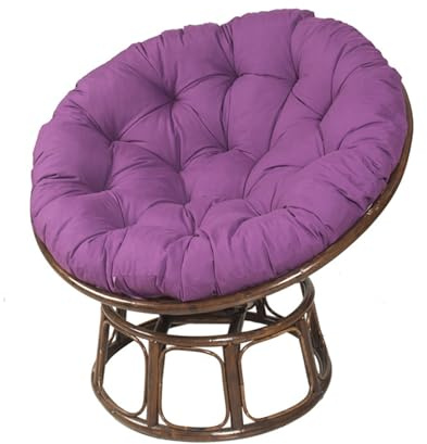 Hiseng Papasansessel Kissen Sitzauflage, Rundes Papasan Stuhlkissen, Rundes Dicke Stuhlkissen Bequem & Weich Sitzkissen Hängesessel für Indoor Outdoor Garten Stuhlauflage (60cm,Lila)