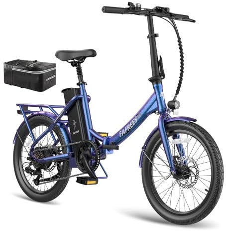 Fafrees E Bike Klapprad, 20 Zoll Elektrofahrrad 250W, Pedelec 36V 18.2Ah Akku, 25km/h E Fahrrad für Herren/Damen, Faltrad City Ebike Reichweite bis zu 125-160km, F20 Lasting (Buntes Lila)