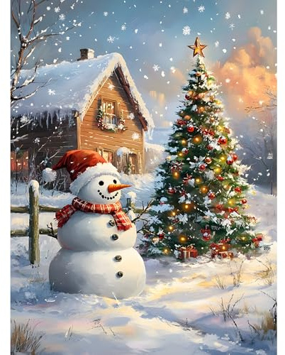 BOWETILE 5D Diamond Painting Bilder, Diamant Painting Weihnachten, Diamond Painting Set für Erwachsene Kinder, Komplettes DIY Diamond Art Malen Stickset, Kreuzstichbilder für Wohnkultur 30x40 cm