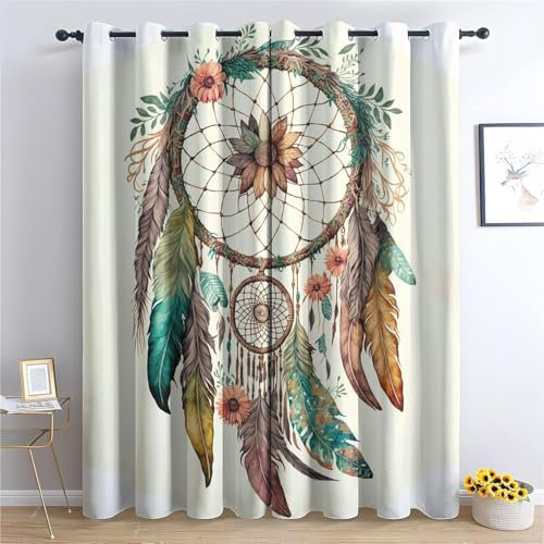 YZQGLHP Gardinen TraumfäNger Vorhänge Mode Verdunklungsvorhänge Schiebe Schallschutz Vorhang mit Ösen für Schlafzimmer Wohnzimmer H245 x B140 cm 2 teiliges Set