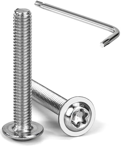 Tunejoy 20 Pezzi Viti a Testa Bombata Torx con Flangia M6 x 40 mm Vite a Testa Esagonale Bulloni in Acciaio Inox A2 V2A Viti a Brugola con Chiavi a T30 Filettatura Completa