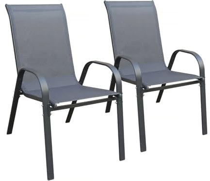 Fauteuil Jardin textilène Cordoba - Phoenix - Lot de 2 - Anthracite
