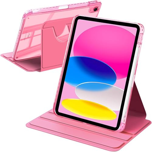 A-BEAUTY Custodia Rotante Compatibile con iPad (A16) 11a/10a Generazione (2025/2022) con Portapenne, Rotazione a 360 Gradi Supporto Cover Chiaro Retro, Auto Sonno/Veglia, Anguria Rossa