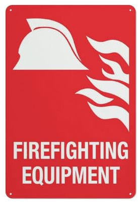 asbwuo Street Sign Firefighting Equipment Retro Vintage Sign Home Bar Pub Kitchen Restaurant Wall Deocr Plaque Signs 12X8Inch