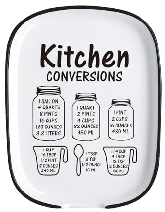 Funny Measurement Conversion Chart Spoon Rest - Heat Resistant Large Spoon Holder for Stove & Counter - Perfect for Chefs & Housewarming Gifts