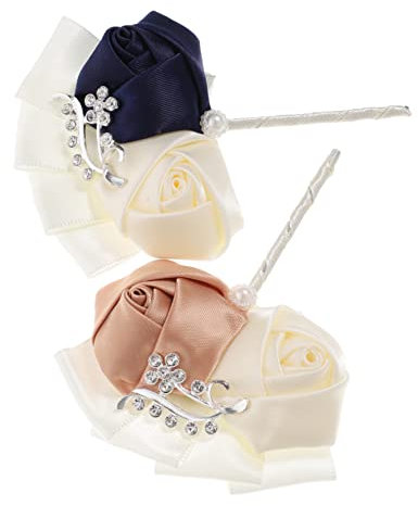 Yardenfun 2 Stück Corsage mit Satin Blüten für Trauzeugen Ansteckblumen für Hochzeiten Feiern Besondere Anlässe Praktisch