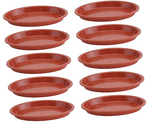 FUNOMOCYA 10 Stück Ovale Blumentopf Untersetzer Aus Kunststoff Rot Wasserauffangend rutschfest Für Bonsai Pflanztöpfe Und Balkondekor