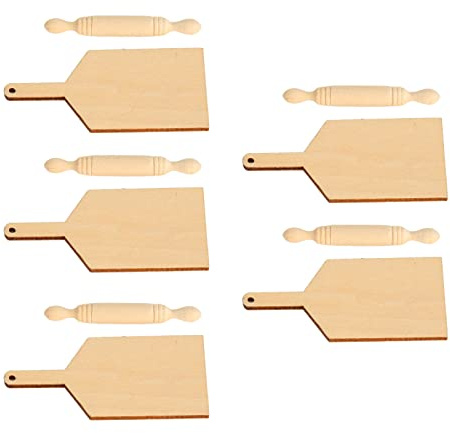 RIZGHWOY Rolling Pin Toys Wood Mini Mini, 5 PCs Kitchen Accessories for Children